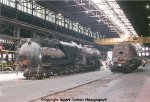 UP 3985 and UP 5511 steam locos being rebuilt 